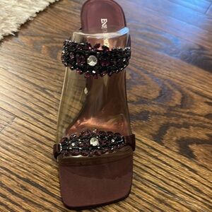 Enzo Angiolini Wine Gemstone Sandals